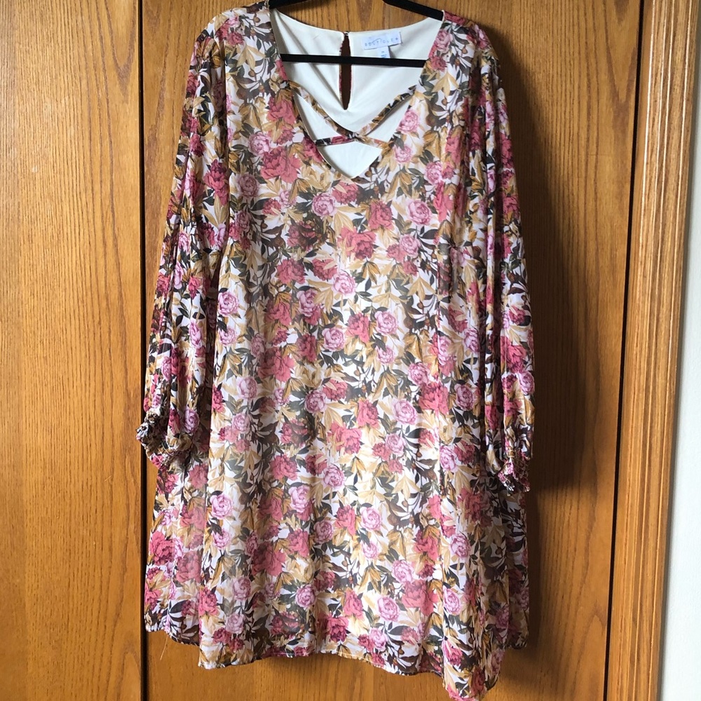 Pink floral dress